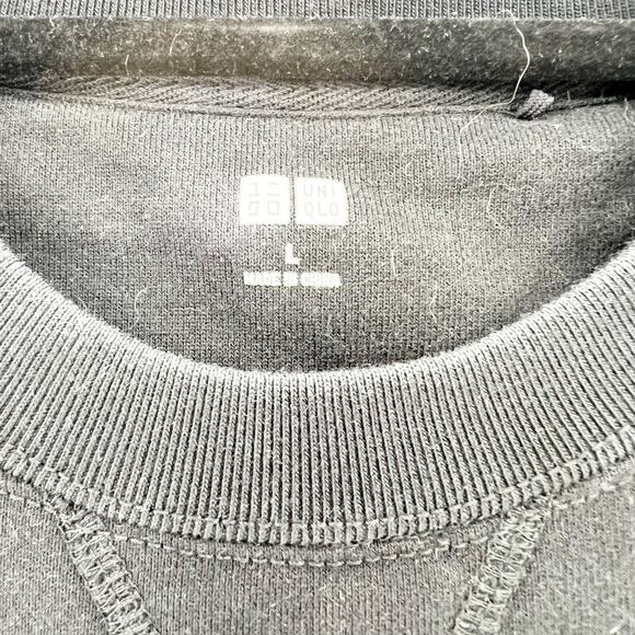 Uniqlo Unisex Crew Neck Black Pullover Sweatshirt - Picture 3 of 4